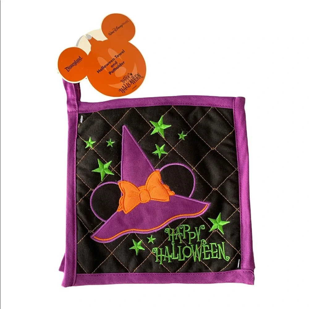 Disney Halloween Dish Towel and Potholder Set New